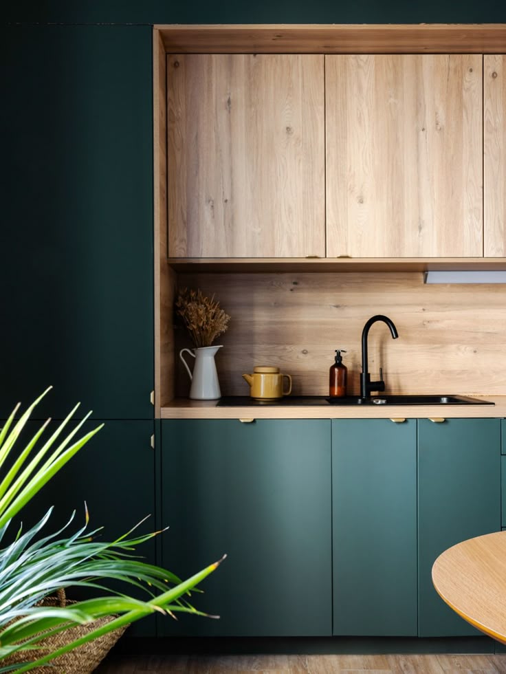 cuisine-qualité-bois-massif-vert-olive